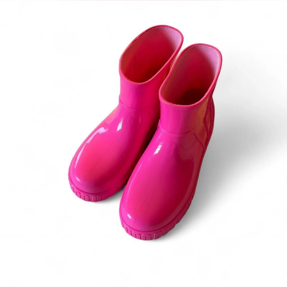 UGG Bright pink shearling ankle rain boots - Picture 2 of 7